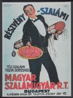 1930 Magyar Szalámigyár R.T., Részvény-Szalámi, propaganda bélyeg