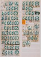 1870-1914 897 db magyar okmánybélyeg 6 berakólapon, dossziéban