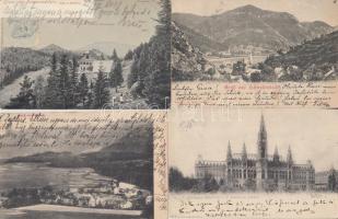 6 db régi, osztrák képeslap / 6 Austrian postcards: Vienna, Schwallenbach, Peilstein, Sonnwendstein