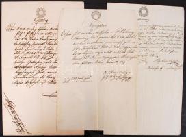 1850-1860 3 klf szignettás okmány