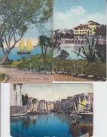 3 db régi, horvát képeslap / 3 Croatian postcards: Mali Losinj (Lussinpiccolo) Cigale; Veli Losinj (Lussingrande)