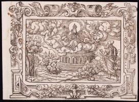 1562 Virgil Solis (1514-1562): Biblische Figuren, 2db kivágás, fametszet, jelzett. Kiad. David Zöpfel - Sigmund Feierabend - Johann Rasch /  Two cuts from the illustrations, woodcut, published by David Zöpfel - Sigmund Feierabend - Johann Rasch