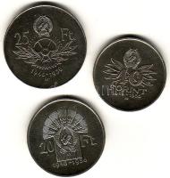 1956. "10 éves a Ft" sor 10Ft + 20Ft + 25Ft ezüst T:2 pici ph.