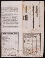 1852 A Ferdinánd császár vasút társaság vasúti fuvarlevél / Kaiser Ferdinand Nordbahn railway bill o...