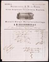 1868 Bp., V. Beschorner koporsógyár fejléces számla