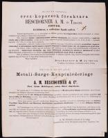 1868 Bp., V. Beschorner koporsógyár fejléces számla