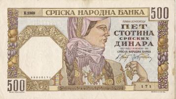 Szerbia/ném. megsz. 500D T:II-