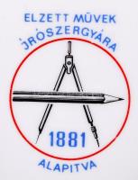 "Elzett Művek Írószergyára. Alapitva 1881" feliratú, jelzett Hollóházi porcelán hamutál, 1...