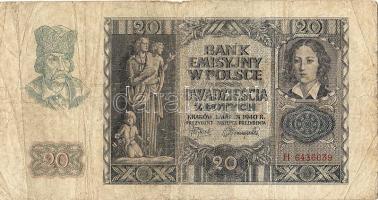 Lengyelország/ném.megsz. 1940. 20Zl T:III