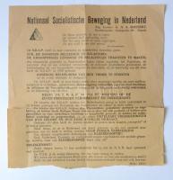 1933 Holland nemzetiszocialista szervezet plakátja / Poster of Dutch national socialist organisation 24x24 cm