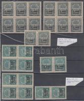 1922/1926 Magyar Kir. Lakásügyi Illetékbélyegek: 8db MPIK 24, 14db MPIK 30, 14db MPIK 32 és 12db MPIK 33 (kat 5000)