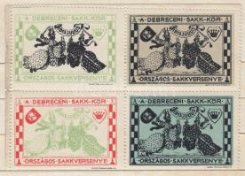 1913 A Debreceni Sakk-kör Országos Sakkversenye. Levélzáró négyestömb klf színekben