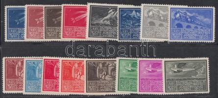 1933 WIPA. 16db klf színű levélzáró