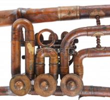 cca 1890 "Stowasser J.[ános] m. királyi udvari hangszergyár Budapest" szárnykürt, javításr...