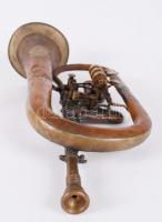 cca 1890 "Stowasser J.[ános] m. királyi udvari hangszergyár Budapest" szárnykürt, javításr...