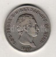 Olasz államok/Szardínia 1830P 5L ezüst T:3 +/3