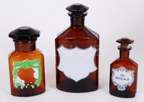 8 db régi patika üveg, hibátlanok