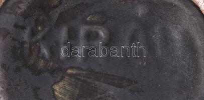 Király fekete-fehér váza, jelzett, hibátlan, m:19 cm