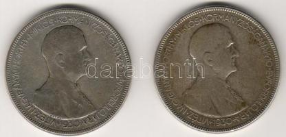 1930. "Horthy" 5P (2x) ezüst T:3/4 ph