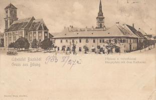 Bazin, Pezinok; Főpiac, városháza / market, town hall (EK)