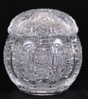 Metszett üveg bonbonier /  Glass bonbonniere, 10cm