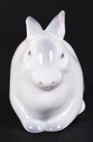 Kézzel festett, jelzett Zsolnay porcelán nyúl / 
Hand painted Zsolnay rabbit, 9x6cm