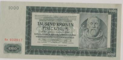 Német 3. Birodalom/Cseh-Morva Protektorátus 1942. 1000K T:I
German Third Reich/Protectorate of Bohem...