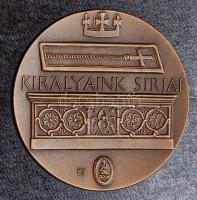 "Királyaink sírjai" modern bronzplakett, szignált, plasztiktokban T:1