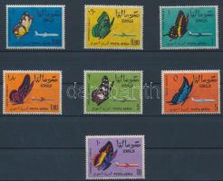 Butterflies set (2 stamp with gum disturbance), Lepke sor(2 bélyeg gumiján kis halvány folt)