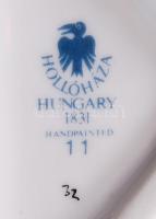 Hollóházi guggoló női akt, kézzel festett, jelzett, hibátlan, m:29 cm