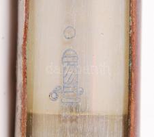 Antik fém laboratóriumi fecskendő, h:19 cm