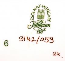 Zsolnay búzavirág mintás ékszeres dobozka, kézzel festett, jelzett, hibátlan, d:8 cm