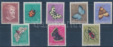 1952 Pro Juventute Insects set + 1953 589-591, 1952 Pro Juventute Rovarok sor + 1953 589-591