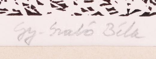 Gy. Szabó Béla (1905-1985): Akt. Fametszet, papír, jelzett, üvegezett keretben 40×50 cm