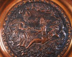 Éva születése, bronz fali tál, préselt, d:18 cm