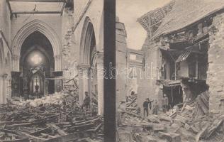 Vailly in January 1915, WWI, destroyed building, (EK)