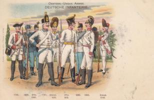 Austro-Hungarian army, German infantry, litho