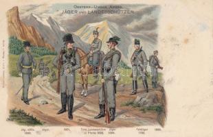 Austro-Hungarian army, Jäger und Landesschützen, litho (fl)