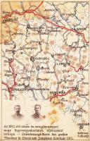 Az 1911. évi Sáros és Zemplén megyei nagy fegyvergyakorlatok tájékoztató térképe / Informing map of the weapon practice, Sáros and Zemplén county 1911 (fa)