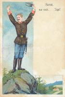 "Hurrah, nur noch...Tage!" military humour, litho (fl)