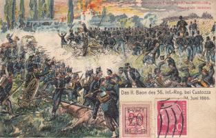 Battle of Custoza, June 24, 1866 litho