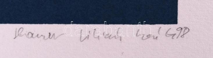 Harcos jelzéssel: 2 db modern színes szitanyomat, papír, 35×23 cm (2×)