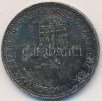 1896KB 1K Ag "Millenium" jó állapotban lévő eredeti vörös "Milleniumi Koronaérem - 1896" díszdobozban! T:2 patina