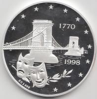 1998. "DEUTSCHES THEATER BUDAPEST" Ag emlékérem (31.16g/0.999/42.5mm) T:PP