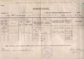4db keresztlevél és 2db házasságlevél 1938-1943-ig közte keresztény leszármazás igazolása és a bpesti koronázó főtemplom pecsétje
