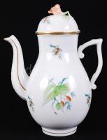 Herendi csipkebogyó mintás teás készlet ajándék bonbonierrel, kézzel festett, jelzett, hibátlan