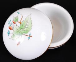 Herendi csipkebogyó mintás teás készlet ajándék bonbonierrel, kézzel festett, jelzett, hibátlan