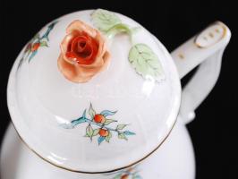 Herendi csipkebogyó mintás teás készlet ajándék bonbonierrel, kézzel festett, jelzett, hibátlan