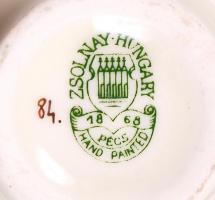 Kézzel festett Zsolnay mini váza pár, kézzel festett, jelzett, hibátlan / Hand painted Zsolnay vase ...