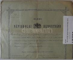 Elemi Népiskolai bizonyítvány Bpest címzéssel (1901)